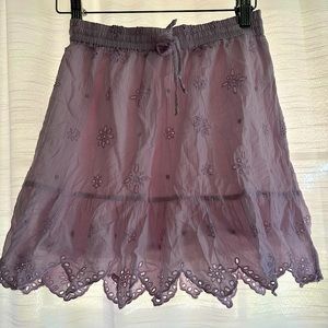 Aerie Lavender Eyelet Skirt